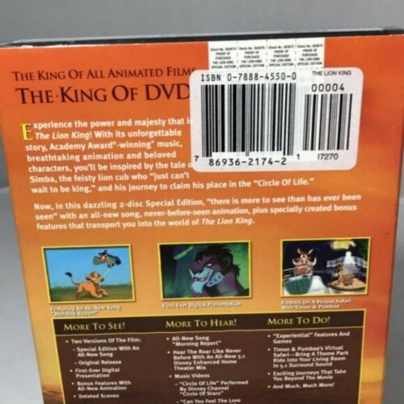 DISNEY THE LION KING Platinum Edition  DVD Sealed New - Picture 10 of 12